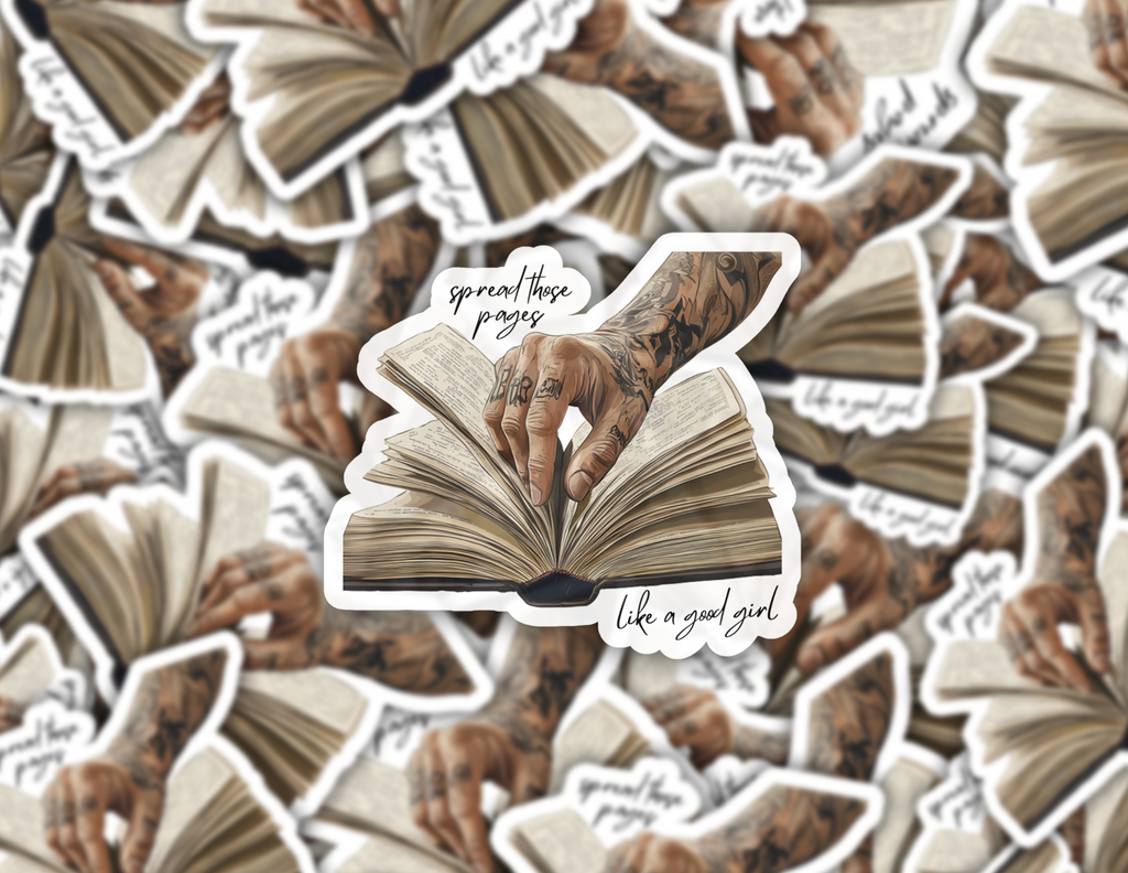 Spread Those Pages Tattooed Hand Bookish Sticker