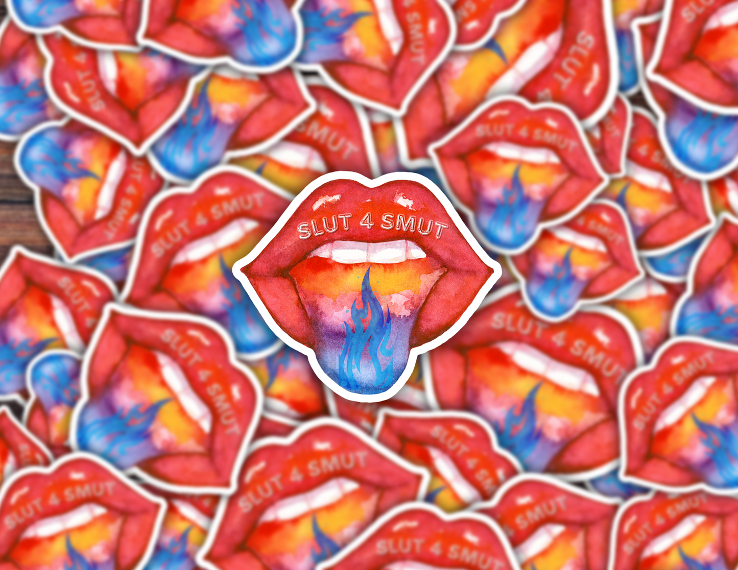 Slut 4 Smut Lips Vinyl Sticker – Booktok Bookish Bold Romance Reader Gift, Spicy Book Lover Decal for Laptops, Water Bottles, and Kindle