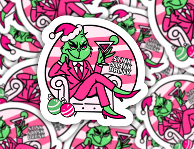 Sassy Drunk Grinch Sticker