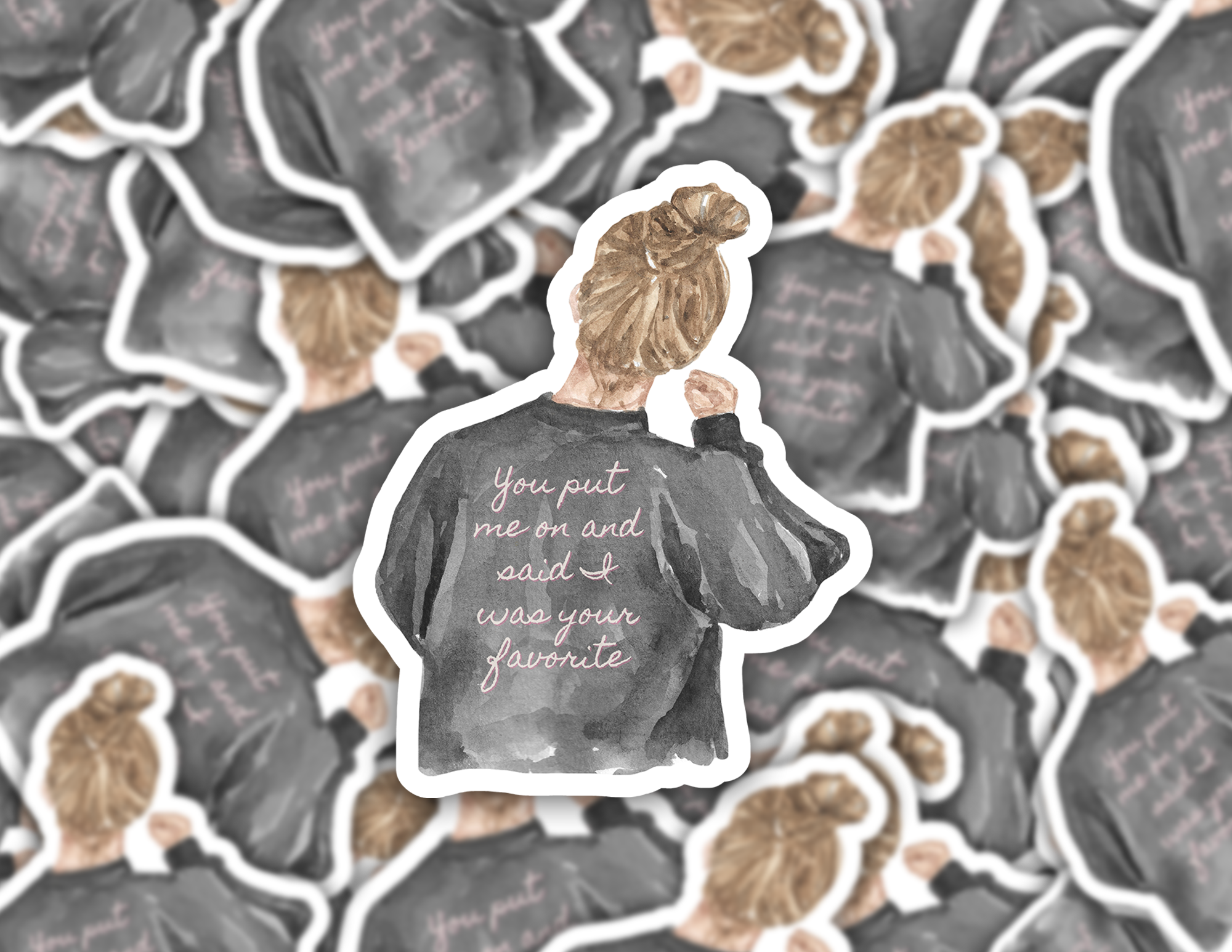 Swiftie Inspired “You Put Me On Like a Sweater” Cardigan Vinyl Sticker