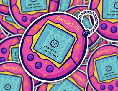 Feed Me and Tell Me I’m Pretty Tamagotchi Sticker