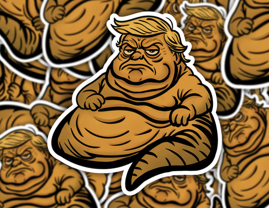 The Art of the Slug Sticker – Jabba the Hutt Inspired Political Parody Vinyl Sticker
