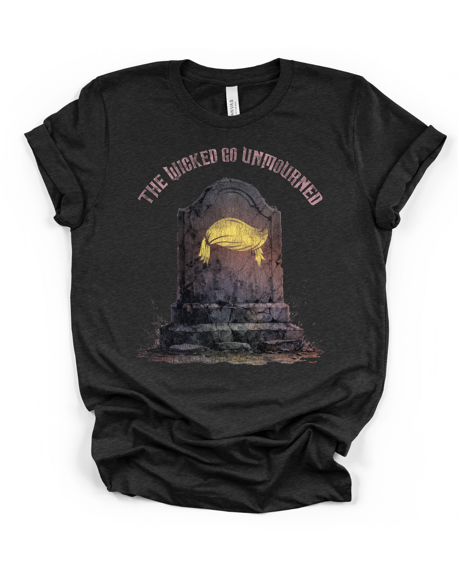 The Wicked Go Unmourned T-Shirt in Heather Black