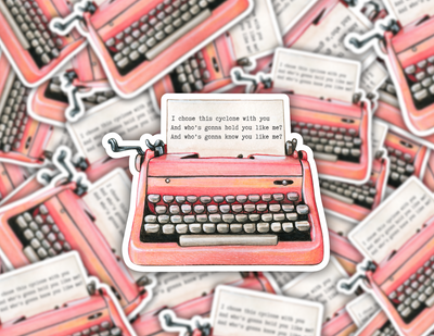 Taylor Swift Inspired Typewriter “Tortured Poets Department” Sticker