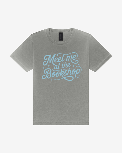 Meet Me At The Bookshop 4810GD Heavyweight Unisex T-Shirt in Washed Grey