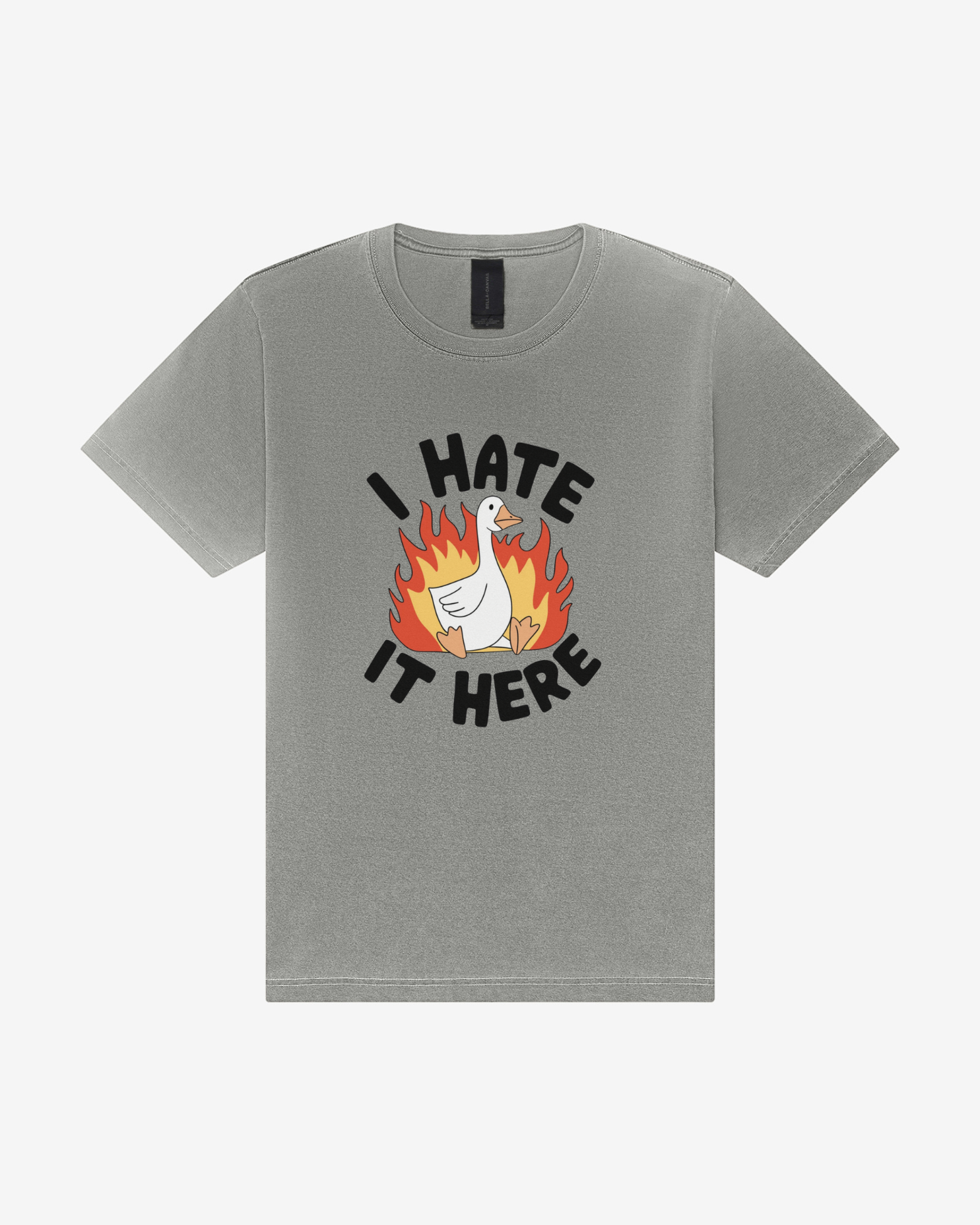 I Hate It Here Silly Goose 4810GD Heavyweight Unisex T-Shirt in Washed Grey