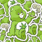 Weed Caring Bear Sticker