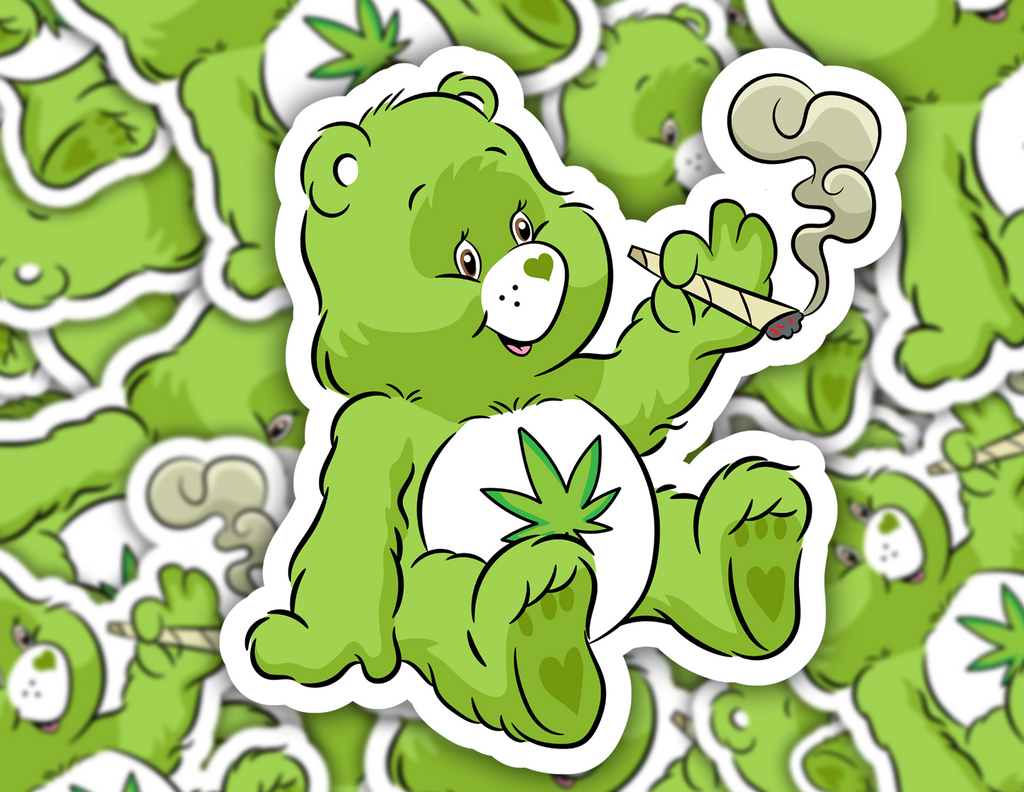 Weed Caring Bear Sticker