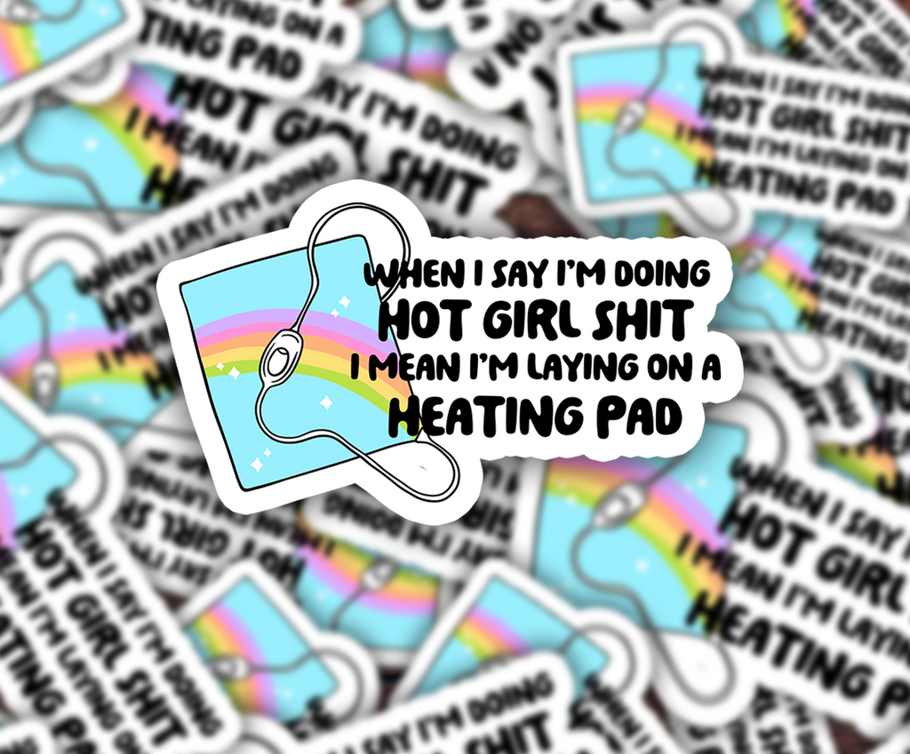 Hot Girl Heating Pad Shit Sticker
